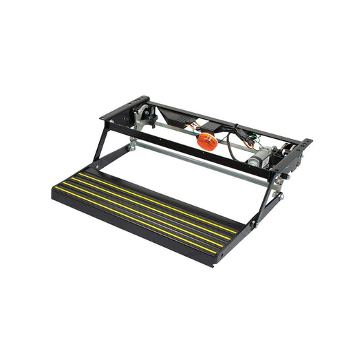 Kwikee Single Step Revolution Series Electric RV Step — Automatically Extending RV Travel Trailer Step — Heavy-Gauge Steel — Improved Visibility with Hidden Light — 300 lb. Weight Capacity — 372604