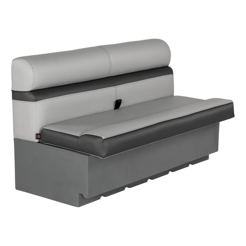 Rockport Series Lippert 50" Straight Pontoon Bench Seat, Measures 50" L x 26" W x 30" H, Marine-Grade Vinyl, High-Density Foam, Easy Installation, Fits Most Pontoons, River Rock – 20221094094