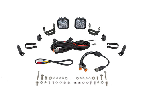 SS3 Diode Dynamics Universal 2 Inch Roll Bar Bumper Light Kit, White Combo Sport