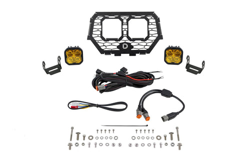 Stage Series Diode Dynamics LED Grille Kit compatible with Polaris RZR XP 2014-2023, Yellow Combo Pro