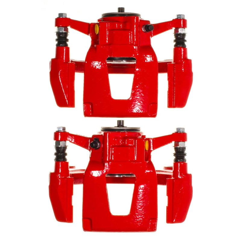 Rear Power Stop S15018 Pair of High-Temp Red Powder Coated Calipers