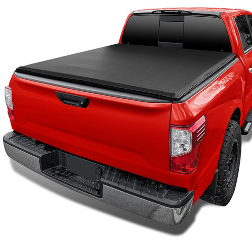 Soft Quad Fold Tonneau Cover SPEC-D TUNING Compatible with 2017-2024 Nissan Titan 66", 5.5 FT Short Bed