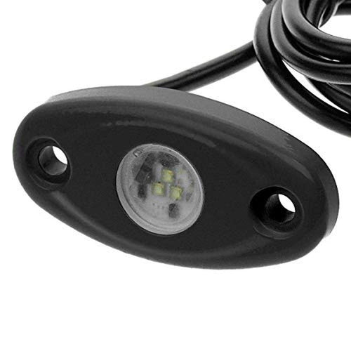 T-H Marine Oval High Intensity LED Courtesy Light and Rock Light Kit – Waterproof Shockproof 3 in x 1.625 in Marine Deck Lighting – 2-Pack with Switch and Mounting Hardware – Black Bezel – Green LED
