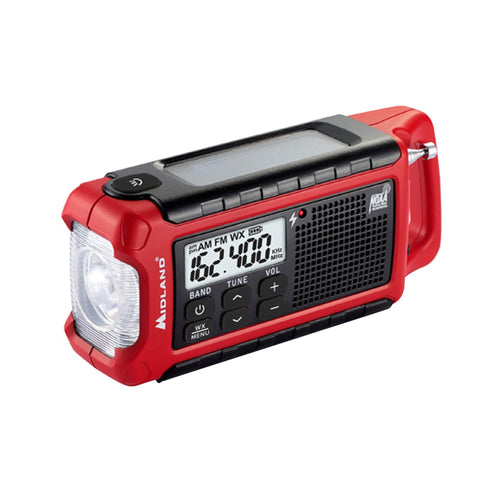 Midland NOAA ER210 Emergency Weather Radio - Compact, Crank, Weather Alerts, AM/FM Radio, Multiple Power Sources, SOS Emergency Flashlight