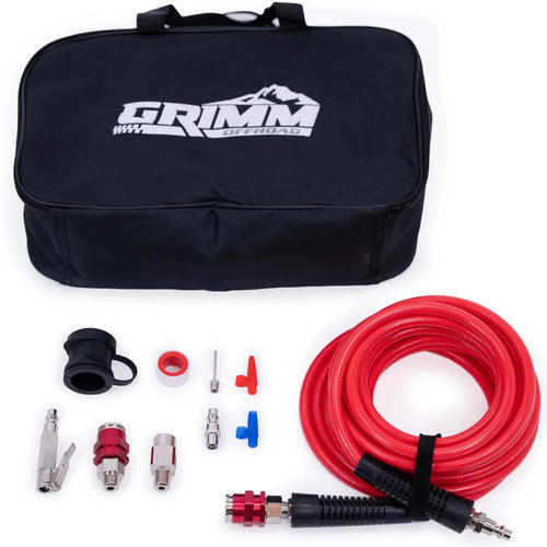Air Compressor Hose Kit GRIMM OFFROAD w/23 Foot Hose and Carrying Bag