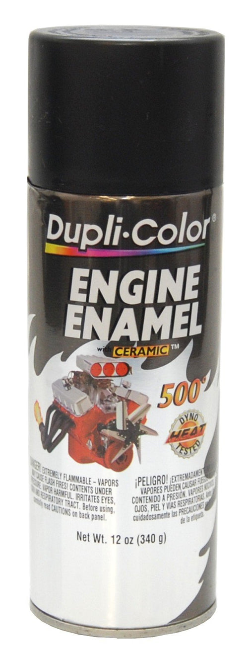 Engine Enamel Spray Paint Dupli-Color with Ceramic - Semi-Gloss Black - 12 oz Aerosol Can