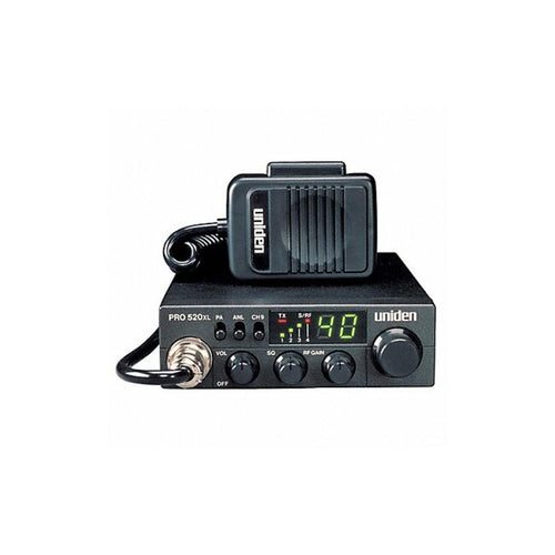 Pro Series Uniden PRO520XL 40-Channel CB Radio. Compact Design. ANL Switch and PA/CB Switch. 7 Watts of Audio Output and Instant Emergency Channel 9. - Black