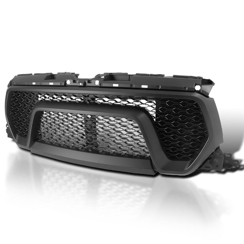 Matte Black Mesh Hood Front Grille Spec-D Tuning Compatible with 2019-2024 Ram 1500