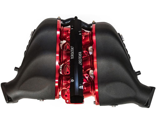 Cast Plenum/Billet Intake Manifold ALPHA GT-R Standard Fuel Rail (Clear Anodized)