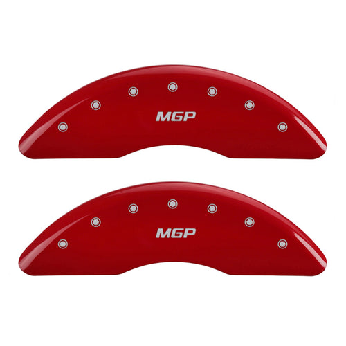 MGP Set of 4 Caliper Covers 49012SMGPRD, Engraved Front and Rear: MGP, Red Powder Coat Finish, Silver Characters