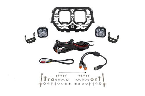 Stage Series Diode Dynamics LED Grille Kit compatible with Polaris RZR XP 2014-2023, White Combo Pro