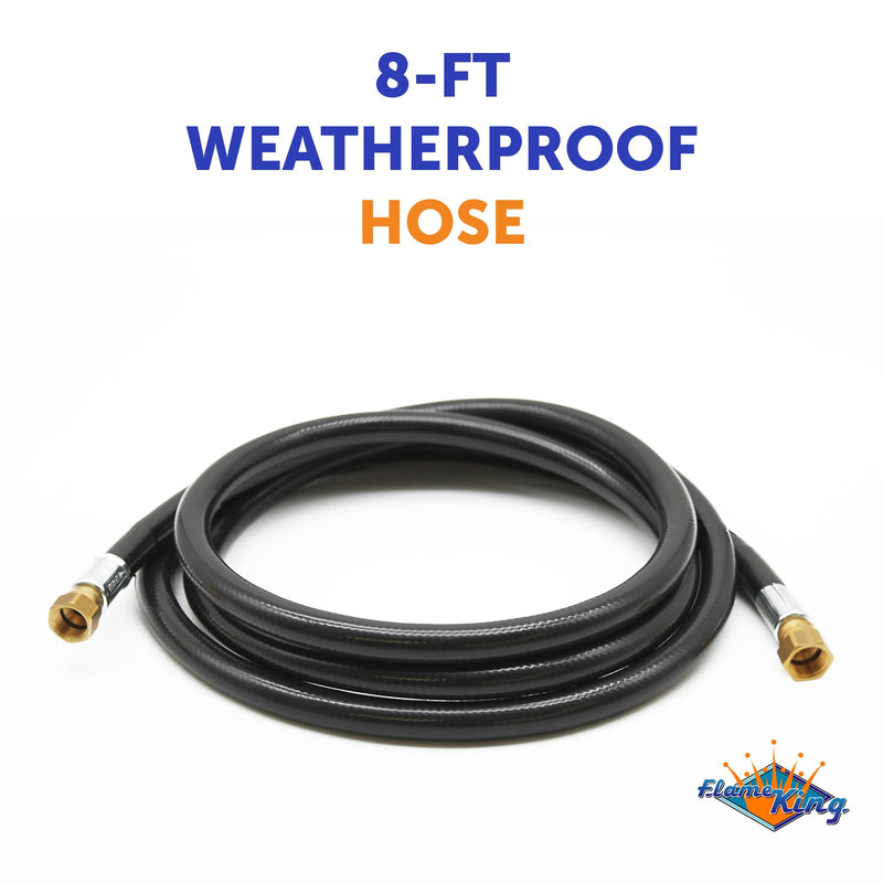 Flame King RV Slide Out Thermo Rubber Hose Assembly, 96 Inch, 3/8 Inch ID, Female to Female - 100159-96