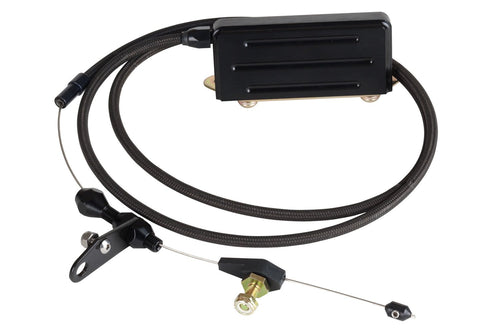 Kickdown Cable Kit Lokar XKD-2400HT with Black Stainless Steel Housing and Black Aluminum Fittings for GM TH-400 Transmission