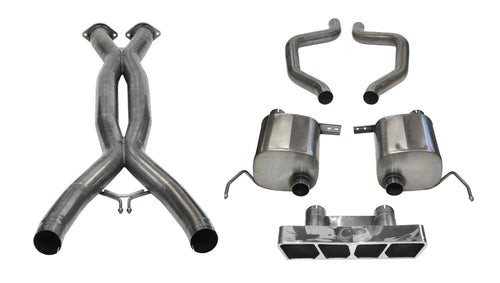 2015 2019 Chevrolet Corvette C7 Z06 Cat Back Exhaust System 2.75" Dual Rear Exit with Polygon Tip Xtreme Sound Level