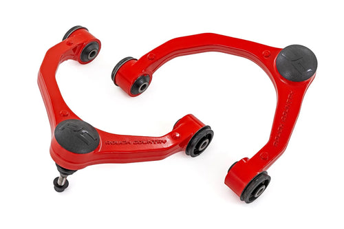 Rough Country Upper Control Arms Forged Aluminum for Ford F-150 (2021-2025) - OE Upgrade, 2-Pack, Red