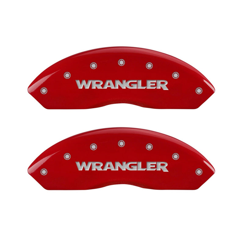 Brake Caliper Covers MGP - 2007-2018 Jeep Wrangler 2008-2012 Jeep Liberty - Front and Rear Set - Red