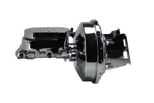 9 Inch LEED BRAKES Power Booster, 1-1/8 Inch Bore Flat Top Master, Adjustable Proportioning Valve (Chrome)