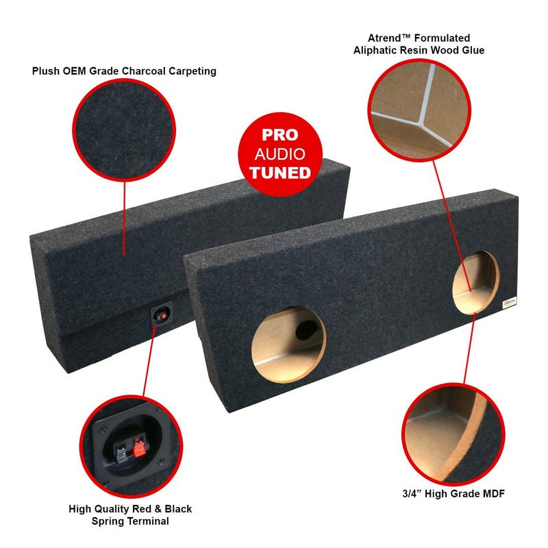 Bbox 10" Dual Sealed Carpeted Subwoofer Enclosure - Fits 2007-2013 Toyota Tundra Crew Max - Subwoofer Box Improves Audio Quality, Sound & Bass