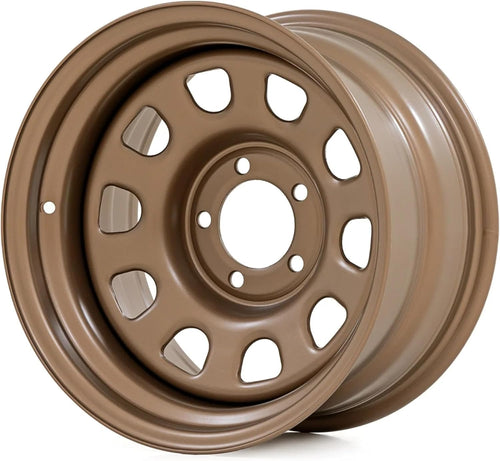 Steel Rough Country Wheel - 15x10, 5x4.5 Bolt Pattern, 39mm Offset, 3.30 Bore, Heavy-Duty D-Window Off-Road Rim for Trucks & Jeeps