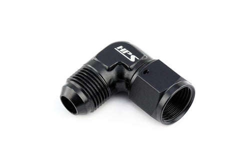 AN9211-6 HPS Male to Female Swivel Adapter Fitting, Aluminum, Size: AN-6, Angle: 90 degree, Black