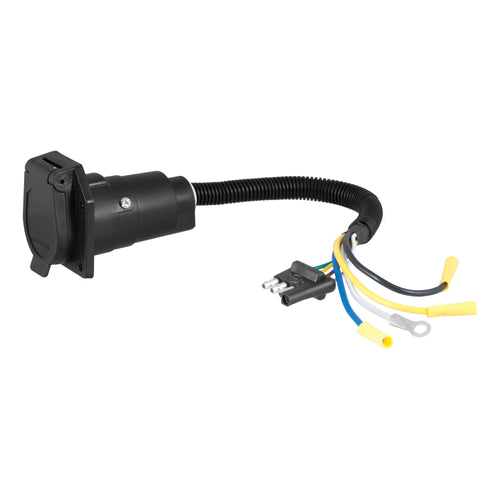 CURT 4-Way Flat Vehicle-Side to 7-Way RV Blade Trailer Wiring Adapter 57184