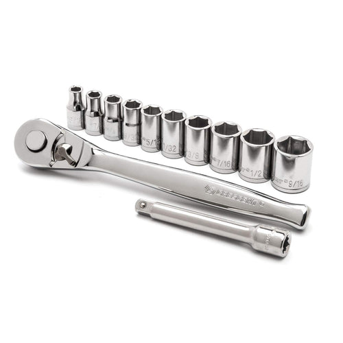 12 Piece Crescent 1/4" Drive 6 Pt. SAE Mechanics Tool Set - CSWS14SAE12