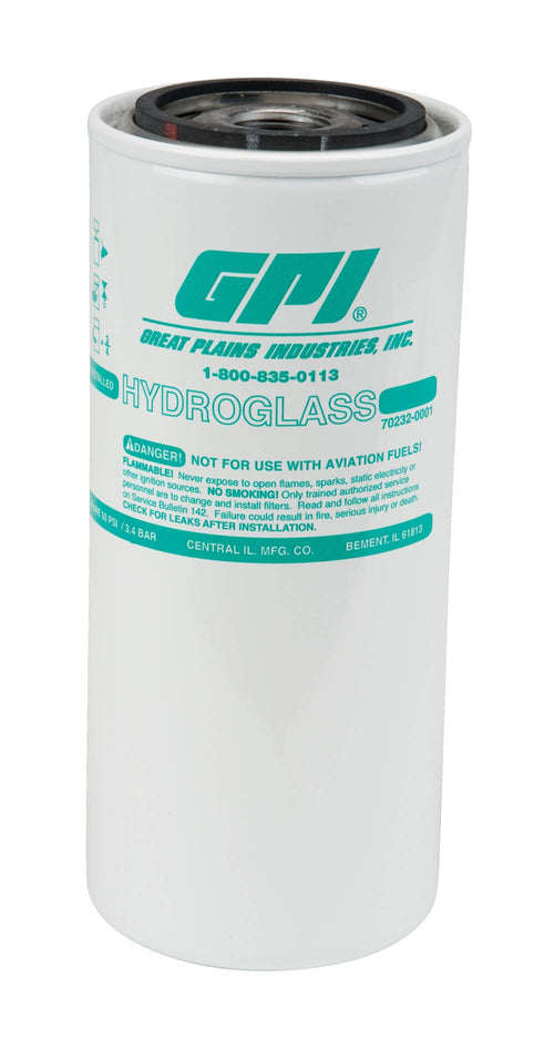 GPI Water and Particulate PW-25-2-1 Bio-Tek Filter for use with Fuel Transfer Pumps up to 25 GPM (95 LPM), 2 Micron, 1-12 UNF Thread (GPI Genuine Accessory 129340-04)