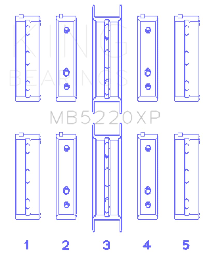 MB5220XP King Bearings Main Bearing (Xp Series; Tri-Metal Performance; Flange In Position 3), 1 Pack