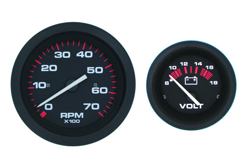 Amega Domed Twin Engine Add On OB 2 Gauge Set Sierra International 69721P Includes Tachometer & Voltmeter