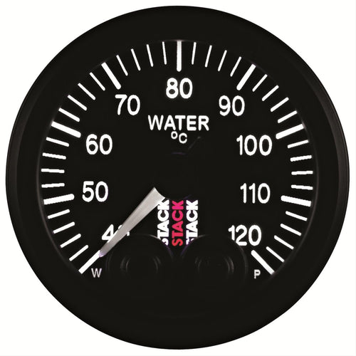 Pro-Control STACK ST3507 Black 52mm 1/8" NPTF Male 40-120°C Water Temperature Gauge