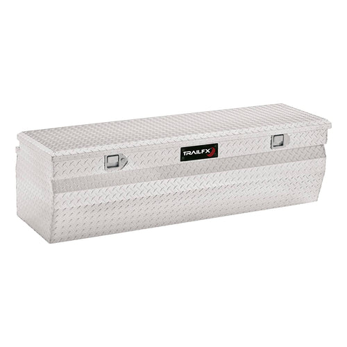 TrailFX Single Lid Chest Tool Box with Struts Polished 16-Gauge Diamond Tread Aluminum 8.4 Cubic Foot 42 Inch Length x 19-7/8 Inch Width x 17-1/8 Inch Height Bright Finish TrailFX 150401