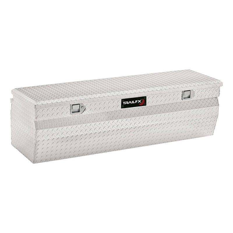 TrailFX Single Lid Chest Tool Box with Struts Polished 16-Gauge Diamond Tread Aluminum 8.4 Cubic Foot 42 Inch Length x 19-7/8 Inch Width x 17-1/8 Inch Height Bright Finish TrailFX 150401