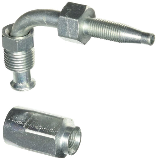 4C5E-4RMIX90 Gates Field Attachable for C5E Hose, Male SAE 45 Flare Inverted Swivel, 90 Bent Tube, Steel, 3/16" ID, 2.05"