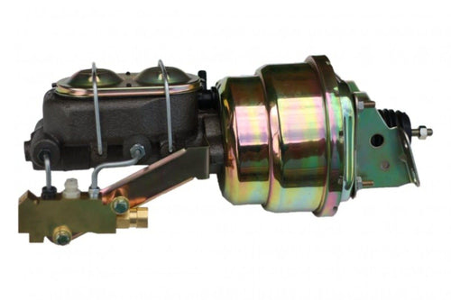 7 Inch LEED BRAKES Dual Power Booster, 1-1/8 Inch Bore Master, Side Mount Valve, Disc/Disc (Zinc)
