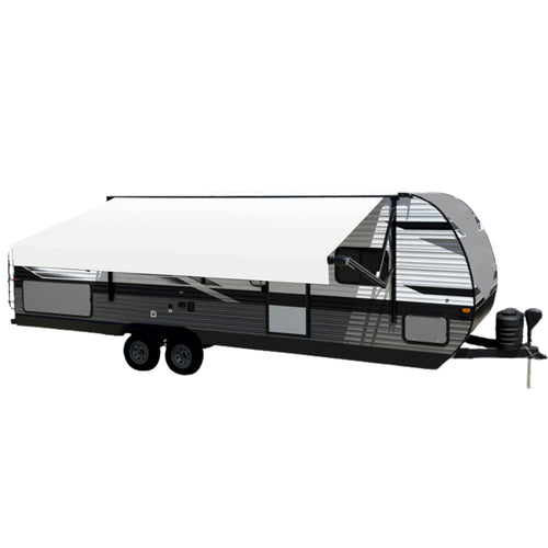 19' Velarium RV Boxed Vinyl Canopy, White – Heavy-Duty 13.5oz 3-Ply Material, Cold & Crack-Resistant RV Awning, All-Purpose Outdoor Canopy for RVs, Trailers, and Motorhomes (Fabric Size 18' 2")
