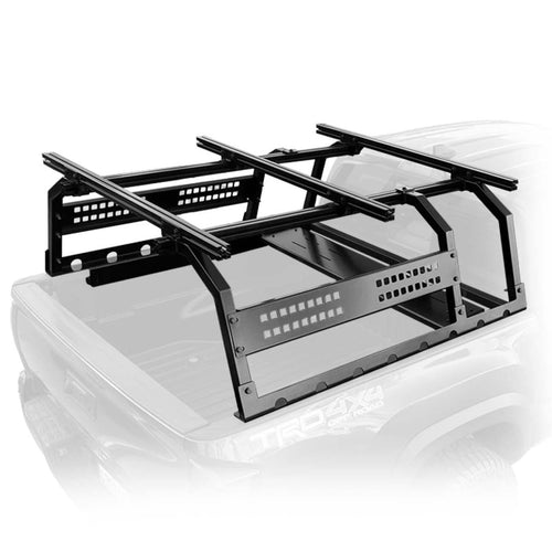 Discovery Rack with Side Cargo Plates - Overland Vehicle Systems, with Front Cargo Tray System Kit Full Size Truck Short Bed Application