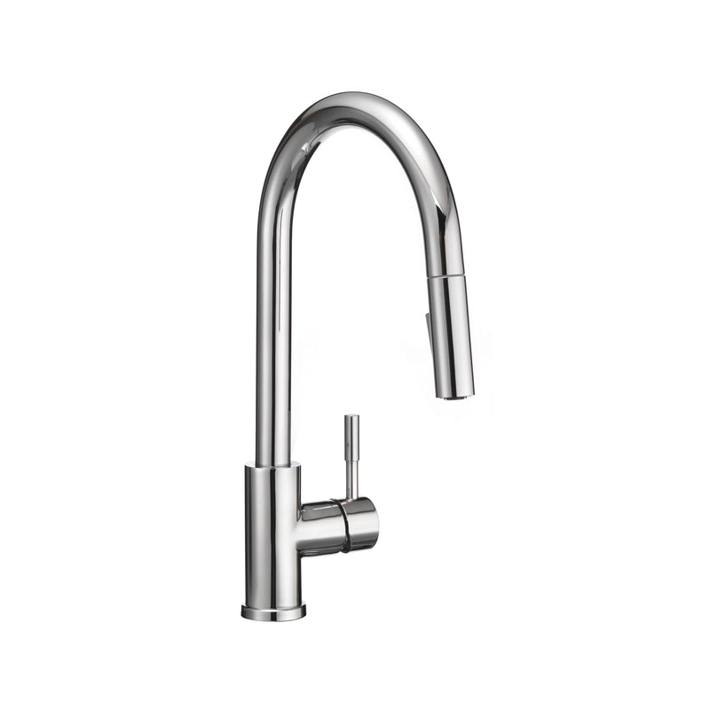 Dura Faucet Streamline RV Single Handle Pull-Down Kitchen Sink Faucet - Optional Deck Plate (Chrome)