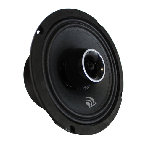 P65X V2 Massive Audio | 6.5" Pro Audio Coaxial Speakers | 100W RMS / 200W Max | High SPL Mid-Range with Compression Tweeter | 4 Ohm | Loud, Clear Pro Sound Upgrade