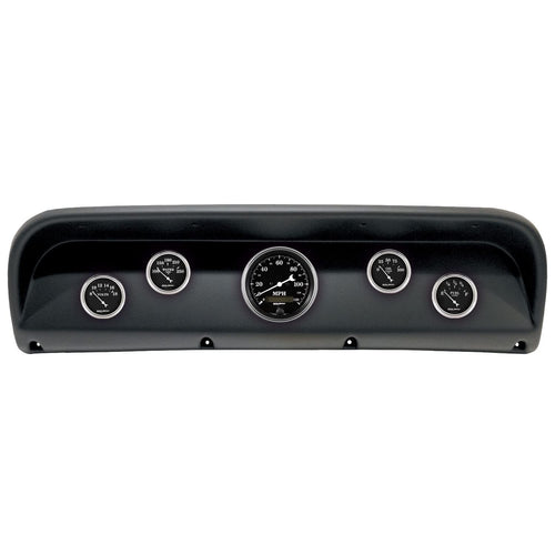 AutoMeter Dash Kit Direct Fit, (3 3/8" X1, 2 1/16" X4), Ford Truck 67-72, Old TYME Black (2900-07)