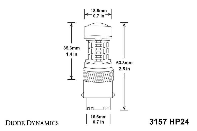HP24 3157 LED Bulb Dual-Color LED Cool White Single Diode Dynamics