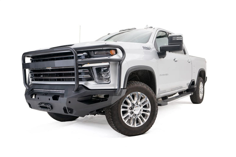 Fab Fours Matrix CH20-X4950-B Full Width Raw Front Winch HD Bumper with Brush Guard