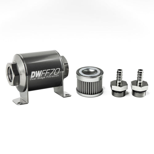 in-line DeatschWerks Fuel Filter and housing kit (8-03-070-100K-516)