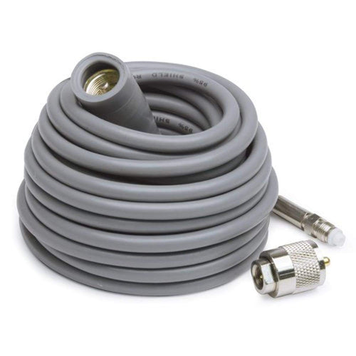 K40 18ft K4018FME Super Mini-8 CB Antenna Cable with Removable FME Connector, Black