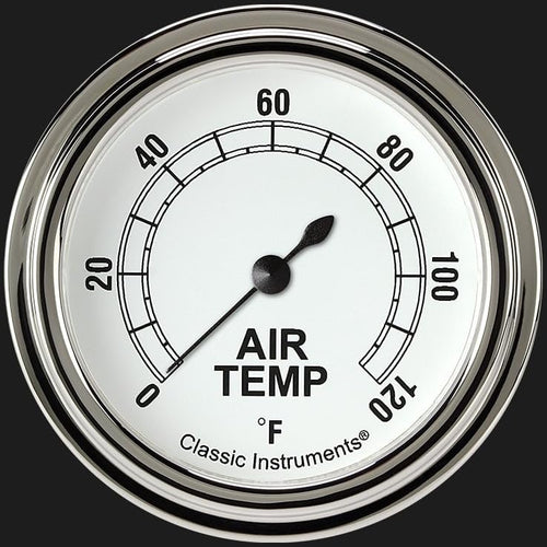 Classic Instruments Classic White CW399SLF 2 5/8" Outside Air Temperature Gauge Full Sweep