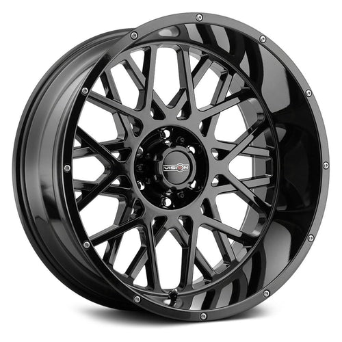 1-20x10 Vision Offroad Rocker 412 Black 6x5.5-25 Rim 412-20083GB-25!