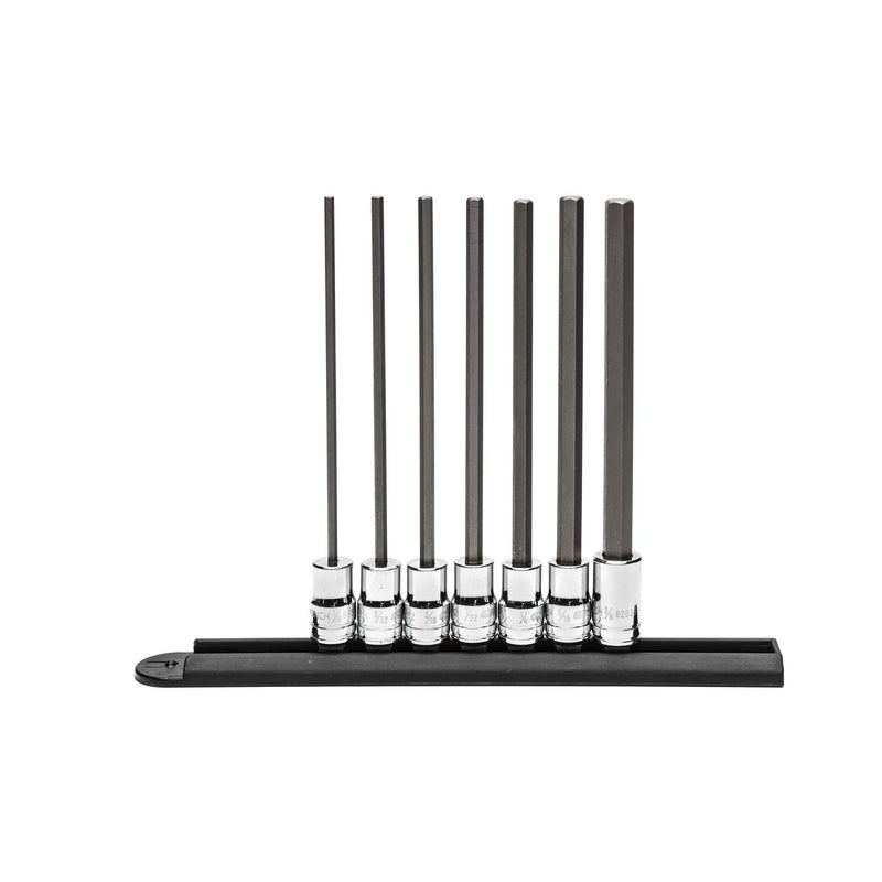 3/8" Drive Long Length Hex Bit Socket Set, SAE - GEARWRENCH 7 Pc. 82537