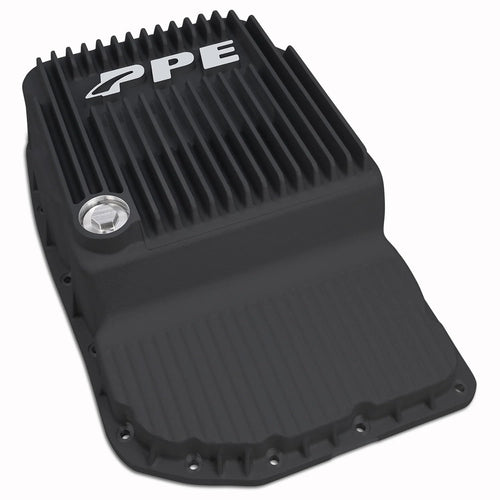 Heavy-Duty PPE Cast Aluminum Transmission Pan Black w/ 2007-2020 GM 6L80
