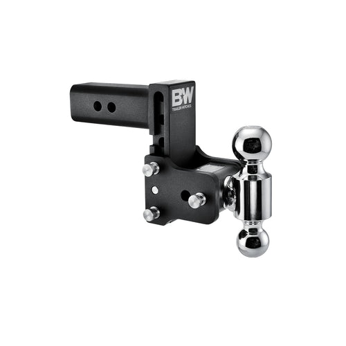 Tow & Stow B&W Trailer Hitches Adjustable Trailer Hitch Ball Mount - Fits 2.5" Receiver, Dual Ball (2" x 2-5/16"), 5" Drop, 18,000 GTW - TS20037B