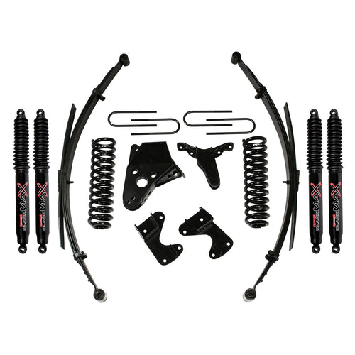 Skyjacker Suspension Lift Kit 134RHKS-B w/Shock Black MAX Shocks 4 in. Lift Incl. Front Coil Springs Rear Leaf Springs Rear U Bolt Kit