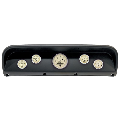 AutoMeter Dash Kit Direct Fit, (3 3/8" X1, 2 1/16" X4), Ford Truck 67-72, Antique Beige (2900-02)